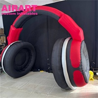 Écouteurs gonflables de décoration argentée pour les festivals de musique Dj
