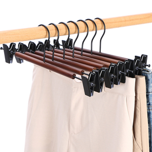 Cintre pour vêtements en <span class=keywords><strong>bois</strong></span> et en métal avec pinces, pince à jupe tendance, organisateurs de placard, cintres en <span class=keywords><strong>bois</strong></span> pour pantalons - Product Image 1