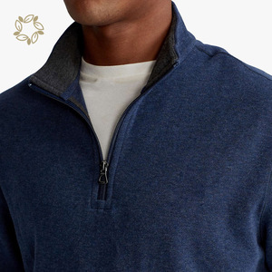 Tre Bông Quý Dây Kéo Áo Bền Vững Nửa Zip Áo Thun Sinh Thái Thân Thiện Đan Polo Áo Len Người Đàn Ông Thêu Áo Len - Product Image 4