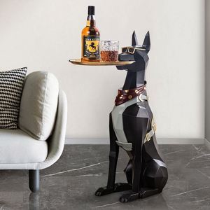 Handcrafted Resin Doberman Ornament - Unique Floor-Standing Decor for Home - Product Image 1