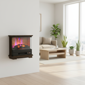 Cheminée électrique marron de 26 pouces avec affichage LED multicolore, télécommande, température réglable, utilisation domestique sécurisée - Product Image 1
