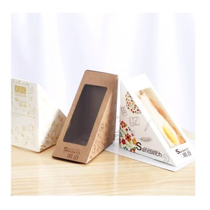 Boîte d'emballage en papier pour sandwich <span class=keywords><strong>boulangerie</strong></span> Donunt pique-nique camping jetable personnalisé à emporter de qualité alimentaire - Product Image 3