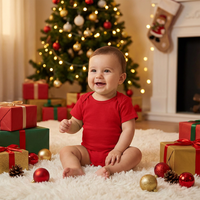 Combinaisons pour bébés nouveau-nés unisexes en coton tricoté à manches courtes avec fermeture à boutons pression, couleur unie, respirantes, écologiques, pour toutes les saisons