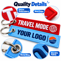 Porte-clés décoratif personnalisé double face en tissu tricoté imprimé en typographie, portable pour voyage