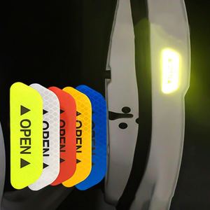 Juego de 4 Pegatinas para Puerta de Coche, Señal de Advertencia de Seguridad Universal, Cinta Reflectante de Alta Visibilidad, Pegatina para Casco de Motocicleta - Product Image 2