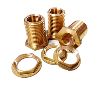 Raccord de traversée en laiton massif pour réservoir d'eau, 1/2'' NPT femelle vers 3/4'' GHT mâle