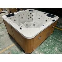 Petite baignoire d'angle pour 4 à 6 personnes, bain à remous, spa, en acrylique, écologique, économe en énergie, pour usage extérieur et hôtelier