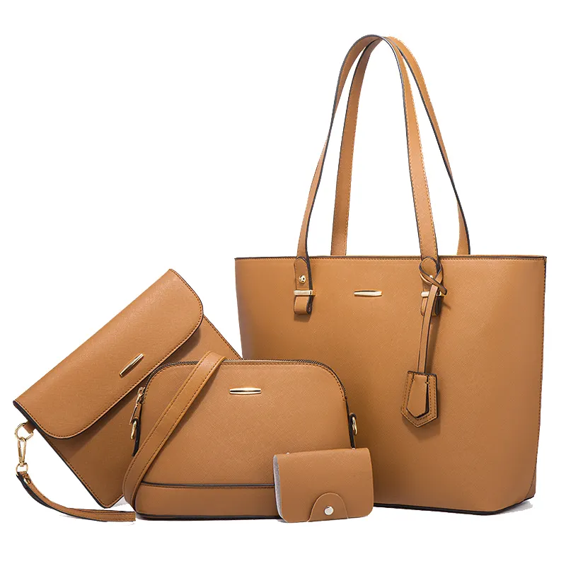 Wholesale High Quality Custom Logo 3 In 1 Set Handbags Trendy Pu Leather Ladies Tote Bag 2022 Women's Handbags Set