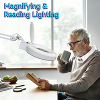 Cosmetic Lamp Eye Lash Electronics Inspection LED Beauty Eyelash Extensions Swing Arm Desk Magnifying Lamp with Stand or Clamp