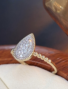 Bague Xinfly en or 18 carats AU750 avec diamant naturel 0,20 ct, bijou de fiançailles, alliance de mariage, design personnalisé - Product Image 1