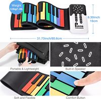 Wholesale 49-Key Portable 8 Tones 6 Educational Demo Digital Electric Roll up Keyboard Piano With Rechargeable Battery