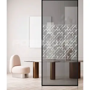 Modern Design Style Tempered Glass Partition Laser Screen Decorative Wall Screen Art Printed Glass Screen