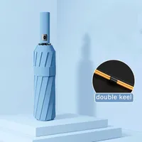 Parapluie de golf pour adultes entièrement automatique imprimé de logo personnalisé Parapluie de pluie promotionnel bon marché en plastique pour cadeau d'affaires voyage