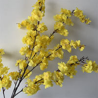 Dekorasi Langit-Langit Pusat Pernikahan B1430 Bunga Pernikahan Kuning Bunga Sakura Tangkai Panjang Bunga Sakura Jepang