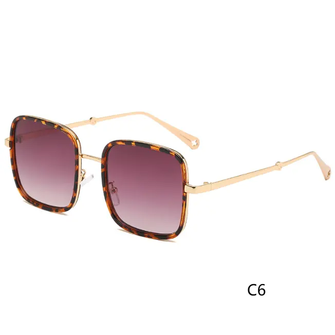 Las gafas miopes de caja grande para la moda femenina se pueden combinar con las famosas gafas de sol cuadradas con montura redonda transparente 9257