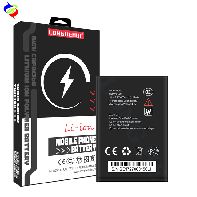 Factory Direct Sales of Replacement Li-ion Battery 3.7V 600mAh BL-4C for Archos