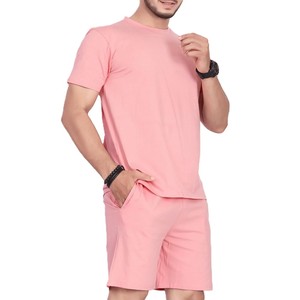 Ensemble T-shirt et short pour homme, design personnalisé, vente en gros, respirant, couleur unie, en coton, prix bas - Product Image 4
