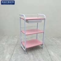 Chariot de Salon de Beauté à 3 Niveaux avec Design Mobile, Chariot de Rangement pour Coiffeur, pour Équipement Professionnel