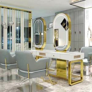 Miroir de salon de coiffure Sincoo JT70 moderne en verre doré avec couleur et taille personnalisables pour usage en centre commercial et atelier - Product Image 2