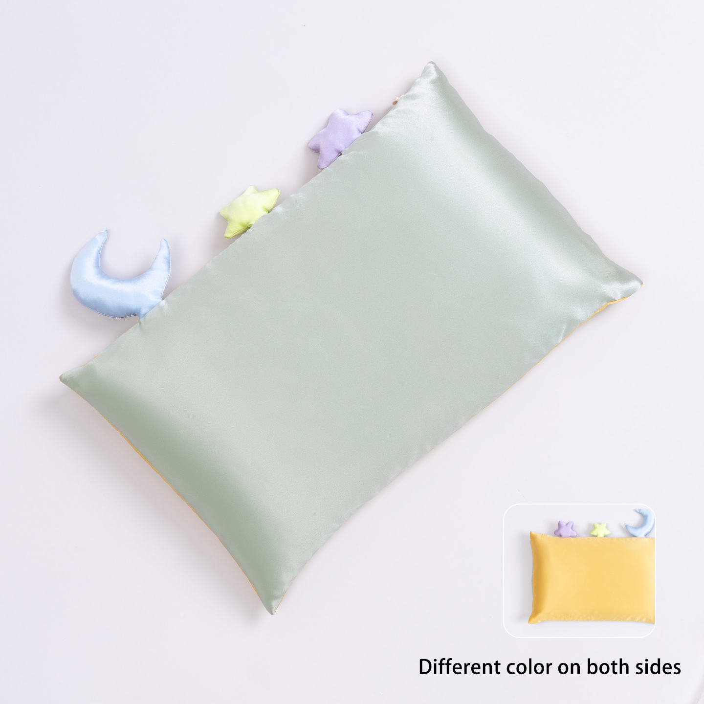 A green+B grey Children Silk Pillow