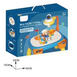 Set mainan meja menggambar 2 dalam 1, Set mainan meja blok bangunan Diy dengan proyeksi - Product Image 4