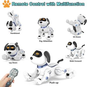 Touch Sensor RC Programmable AI <b>Smart</b> Dog <b>Remote</b> <b>Control</b> Robot ABS Plastic Body 3M Range Light Sound for Kids-Educational Toy - Product Image 2