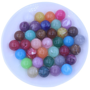 도매 6mm-24mm 다채로운 아크릴 마블 라운드 비즈 루즈 비즈 DIY 키체인 펜던트 백팩 폰 가방 액세서리 - Product Image 6