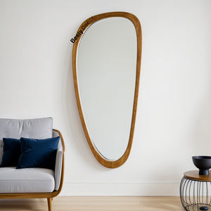 <span class=keywords><strong>Specchio</strong></span> da <span class=keywords><strong>Terra</strong></span> Irregolare di <span class=keywords><strong>Design</strong></span> con Cornice in Legno, <span class=keywords><strong>Specchio</strong></span> Lungo da Parete per Camera da Letto, Decorazione Estetica <span class=keywords><strong>a</strong></span> Figura Intera, <span class=keywords><strong>Specchio</strong></span> Ondulato - Product Image 4