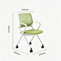 Chaises de bureau modernes pliables en maille ergonomique avec roulettes en plastique empilables pour hôtels, conférences, événements, formations et églises