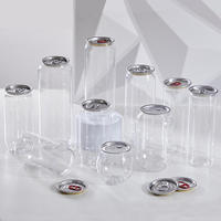 Bouteille de Jus Transparente Personnalisée 250mL 350mL 450mL 550mL, Bocal en Plastique Scellable PET pour Boissons et Sodas