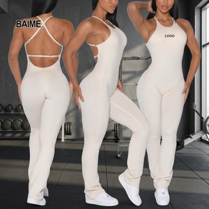 Litthing <b>Women's</b> Sexy Yoga Jumpsuits Sleeveless Spaghetti Strap Full Length Workout <b>Romper</b> Stretchy Spandex/Nylon Fitness - Product Image 3