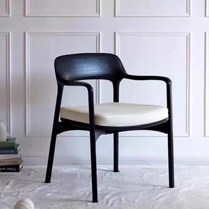 <span class=keywords><strong>Chaise</strong></span> de négociation et de salle à manger de <span class=keywords><strong>style</strong></span> <span class=keywords><strong>nordique</strong></span> pour hôtel, avec assise et accoudoirs rembourrés en lin, en bois massif de frêne blanc, design soigné - Product Image 3