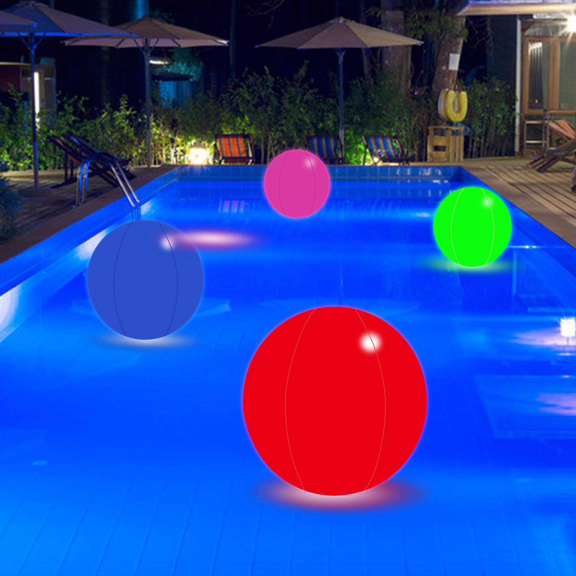 IShine светятся в темноте белый анимэ бассейн надувной пляжный мяч из ПВХ для кукла людей