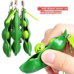 Juguete Antiestrés de Edamame para Apretar y Liberar - Llavero Creativo de Descompresión con Material Plástico - Product Image 1