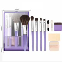 Ensemble de pinceaux de maquillage de cheveux synthétiques de beauté avancée multifonctionnelle portative avec blaireau 10 outils de poudre libre