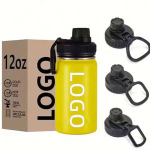 Bouteille d'eau sport isotherme en acier inoxydable 12 oz, isolation sous vide 12-24h, design minimaliste écologique, vente en gros - Product Image 4