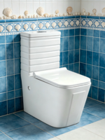WC monobloc moderne en céramique avec siphon de pompage, forte puissance de chasse, fonctionnement silencieux, fermeture lente, désodorisant, grande capacité pour cuisine
