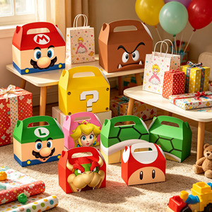 Cartons jetables multi-tailles en carton recyclé avec fermeture à rabat pour la décoration de jeux de société de Noël et l'emballage de confiseries <span class=keywords><strong>maison</strong></span> - Product Image 2
