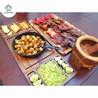 Plateau à charcuterie premium - Plateau magnétique pour fromages et viandes, plateau de service et planche à découper en bois double face
