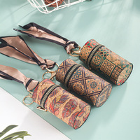 Offre Spéciale : Porte-clés Pochette à Rouge à Lèvres Florale Vintage, Mini Porte-monnaie Style Européen, Breloque Sac Seau Luxe Léger, Cadeau en Gros
