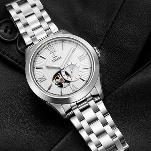 <span class=keywords><strong>Reloj</strong></span> Automático para Hombre, Caja Plateada, Esfera con Efecto Rayos de Sol, Corazón Abierto, Números Romanos, Segundero Pequeño, Brazalete Jubilee, Estilo Ejecutivo - Product Image 3