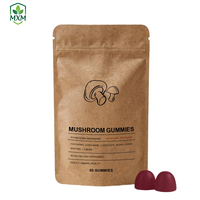 All-in-one paddenstoelen gummy supplementen voor focus, energie, stemming en immuunondersteuning, frambozen smaak, 10 functionele paddenstoelen gummies