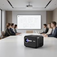 Nouveau projecteur TV portable HD 1200 ANSI mini Linux avec autofocus 5G WiFi, vidéo 4K et subwoofer 5G WiFi pour projection de films en extérieur