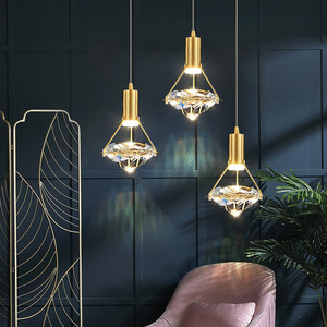 Lampada <span class=keywords><strong>a</strong></span> <span class=keywords><strong>Sospensione</strong></span> Moderna <span class=keywords><strong>a</strong></span> Forma di Diamante in Ferro e Cristallo <span class=keywords><strong>per</strong></span> Isola Cucina, Sala <span class=keywords><strong>da</strong></span> Pranzo, <span class=keywords><strong>Camera</strong></span> <span class=keywords><strong>da</strong></span> <span class=keywords><strong>Letto</strong></span>, Comodino, Bar, Arredamento Interno - Product Image 5