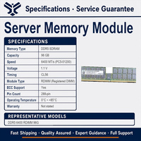Module de mémoire serveur Enterprise 96 Go DDR5 6400 RDIMM 2Rx4 CL52 ECC Registered PC5-51200R 1.1V 288 broches pour serveurs de centre de données