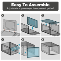Organisateur de rangement pour chaussures en plastique DAYOOH, boîte de présentation transparente pliable pour baskets avec porte magnétique