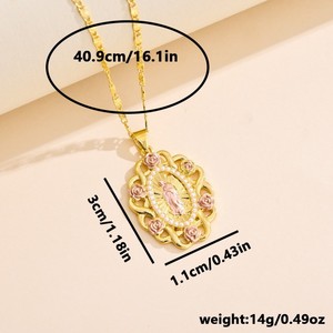 Collar con Colgante Ovalado de la <span class=keywords><strong>Virgen</strong></span> María, Nuestra Señora de Guadalupe, Personalizado por 21yearfactory, para Mujer, Joyería Perfecta - Product Image 2