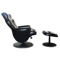 Vente en gros de fauteuil inclinable moderne blanc en PU avec pouf en cuir synthétique fauteuil de salon inclinable à cadre en métal