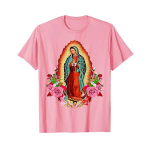Vente en gros de t-shirts personnalisés en coton pour hommes et femmes, avec l'image de Notre-Dame de Guadalupe, la Sainte Vierge Marie, t-shirts surdimensionnés - Product Image 6
