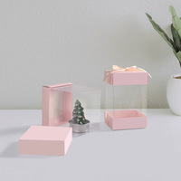 Petites Boîtes Cadeaux Rose Bonbon à Dragées avec Ruban pour Mariage, Anniversaire, Fête, Ornement avec Fenêtre Transparente